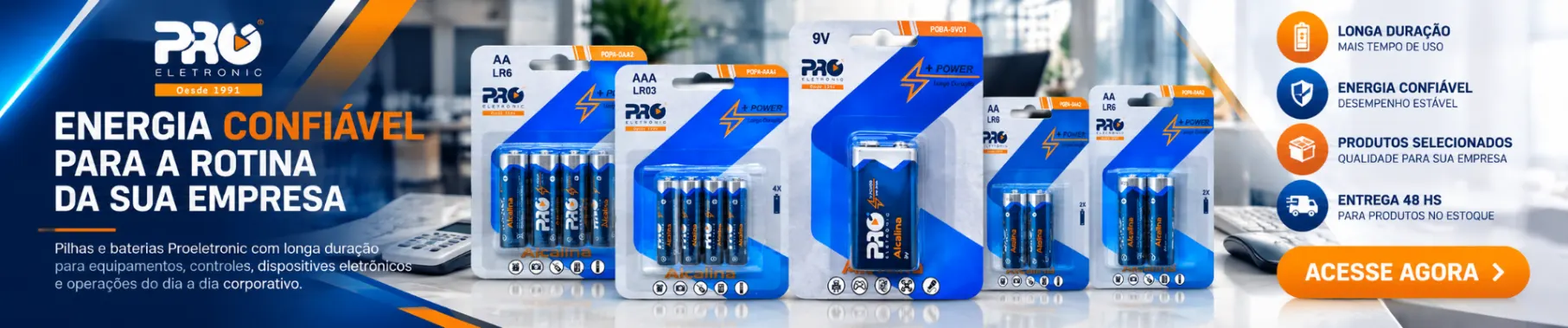 Distribuição de pilhas e bateria Proeletronic
