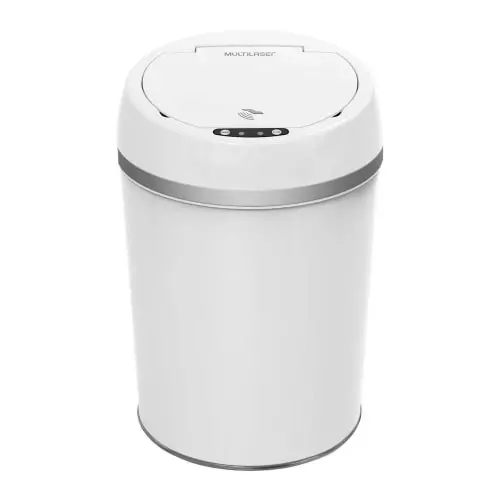 Lixeira branca automática com sensor